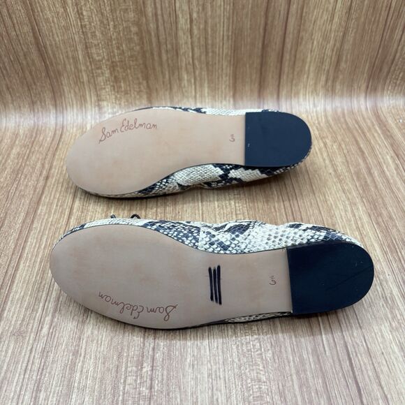 SAM EDELMAN FELICIA SNAKE LEATHER SLIP ON BALLETS WOMEN SIZE 6.5 - Picture 6 of 7
